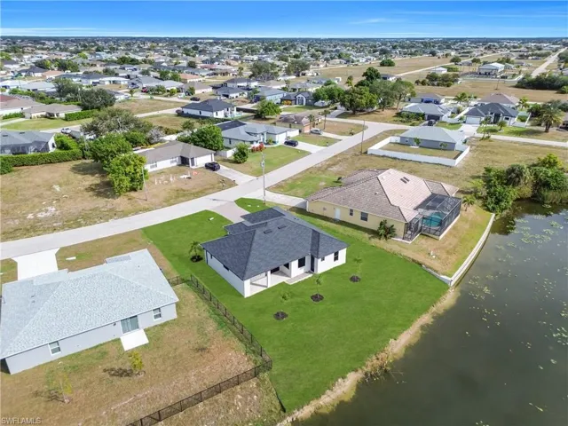 Aerial perspective of suburban area