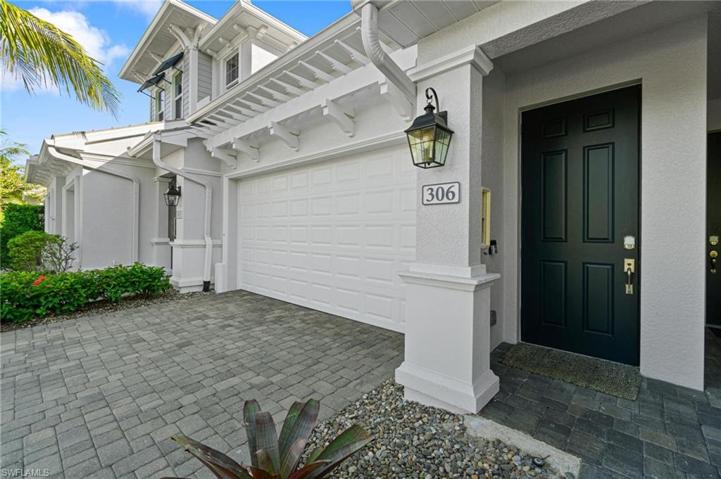2 car garage and front door.