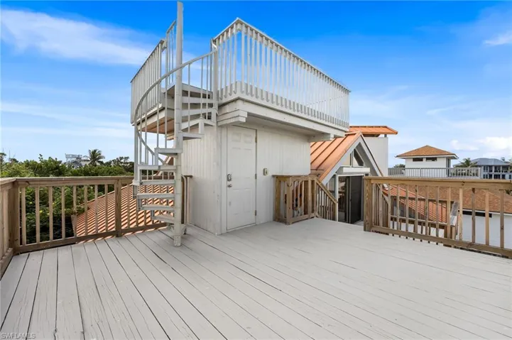 Wooden terrace with stairway