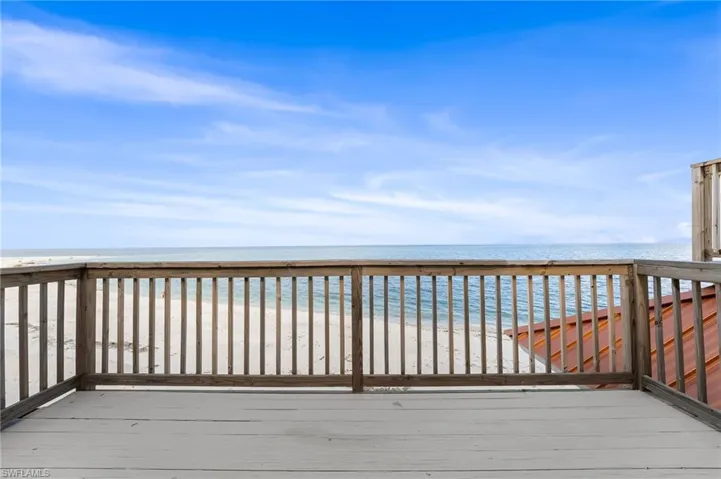 Deck with view of Gulf and beach