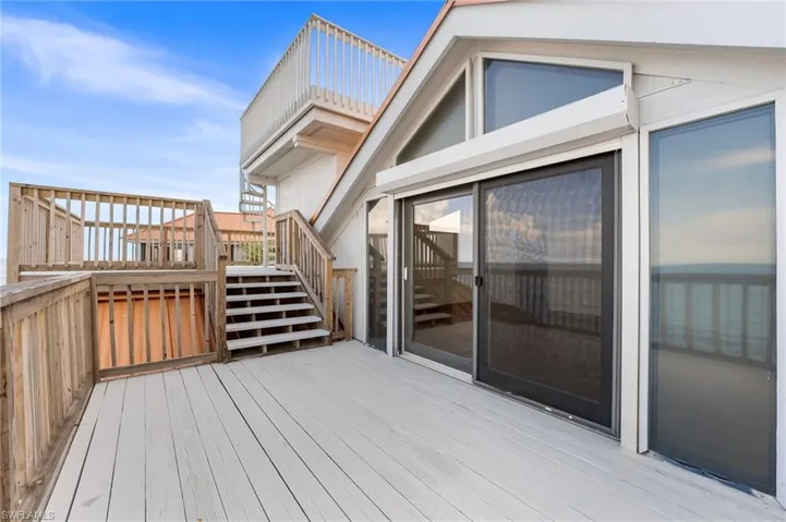 Wooden deck with stairs