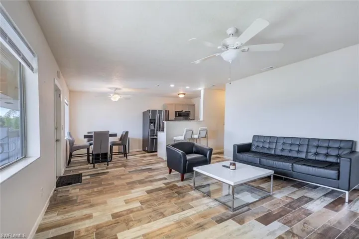 Living room partially furnished
