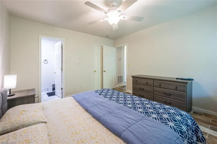 master bed partially furnished