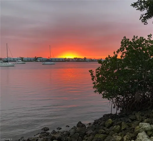 Sunrise over the water across the street Landings Park