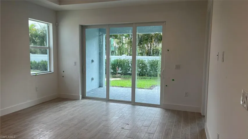 Great room with tray ceiling