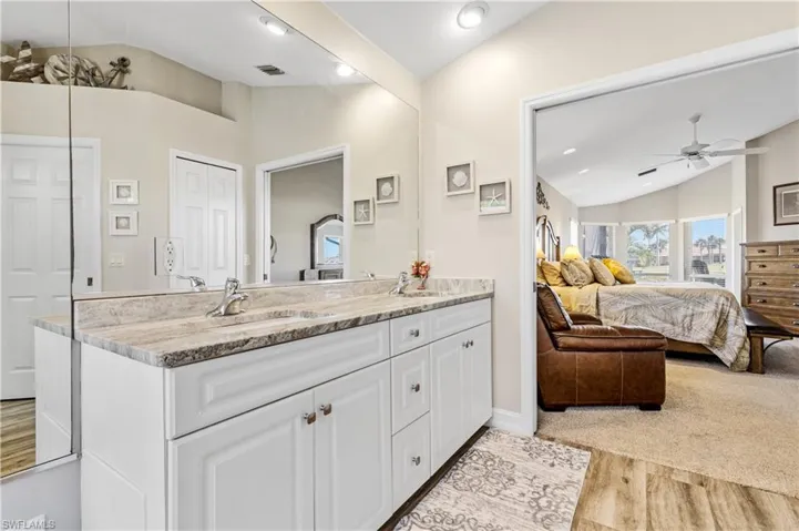 Dual sinks and lots of room for all your accessories