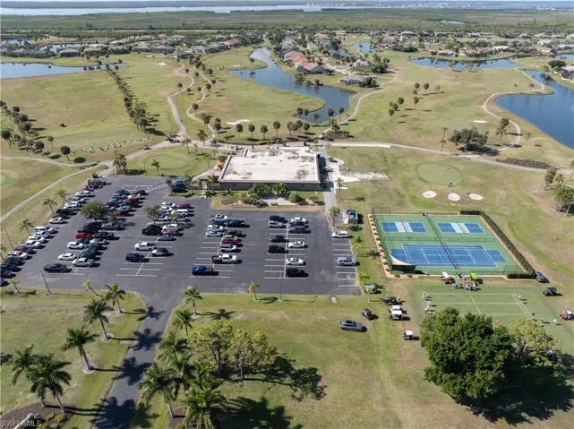 Aerial view of amenities and golf course