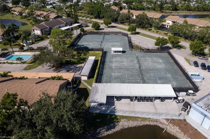 Drone / aerial view of a nearby body of water