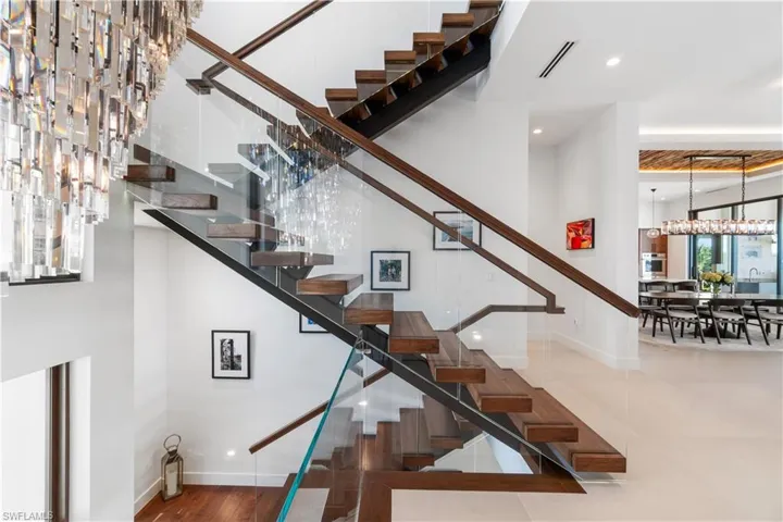 Stairs with a towering ceiling