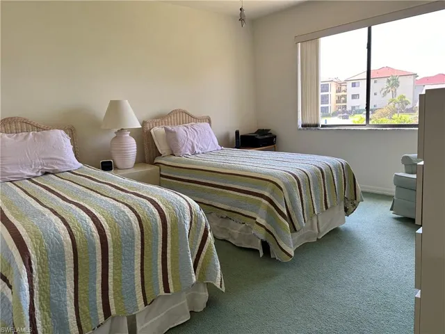 Bedroom with carpet floors