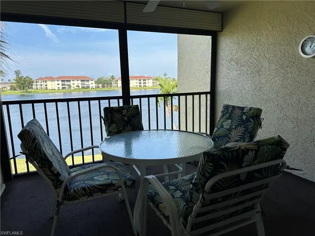 Balcony with a water view