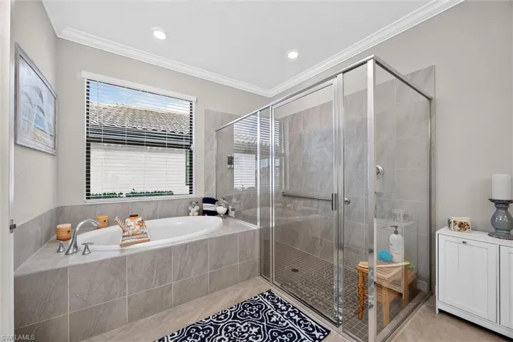 Owners ensuite has a  large soaking tub and separate shower