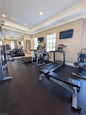 Gym featuring ornamental molding