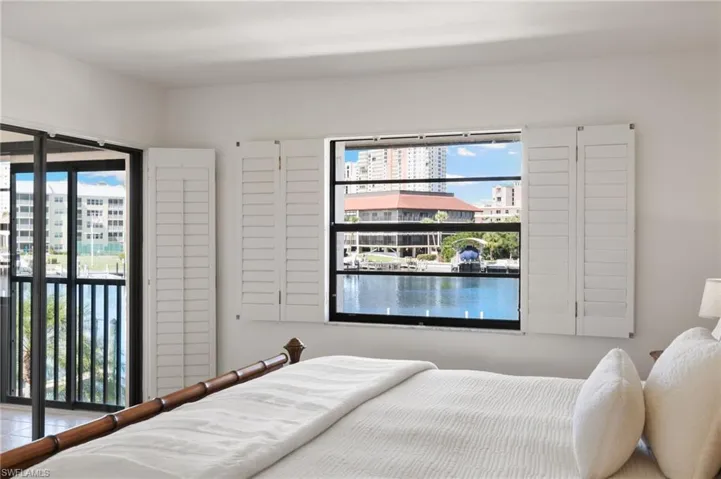 Most windows have plantation shutters