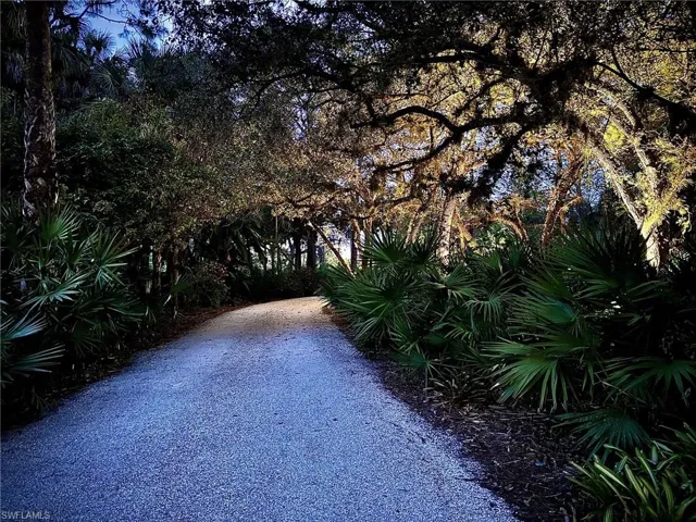Driveway at Dusk -with landscape lighting