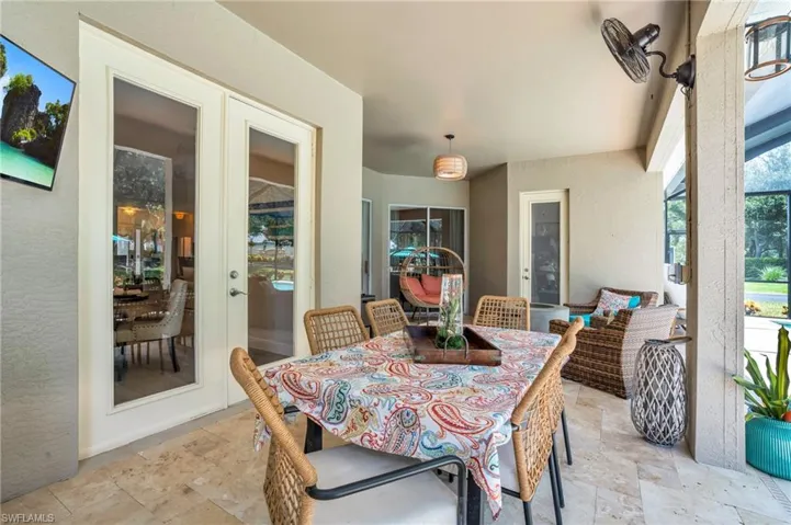 View of patio with french doors