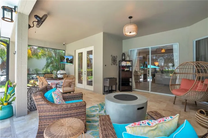View of patio with french doors