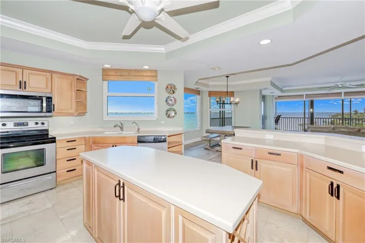 Large kitchen with island