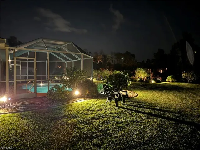 Yard at night