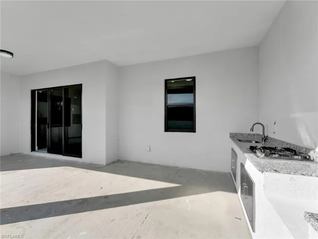 View of patio with a sink
