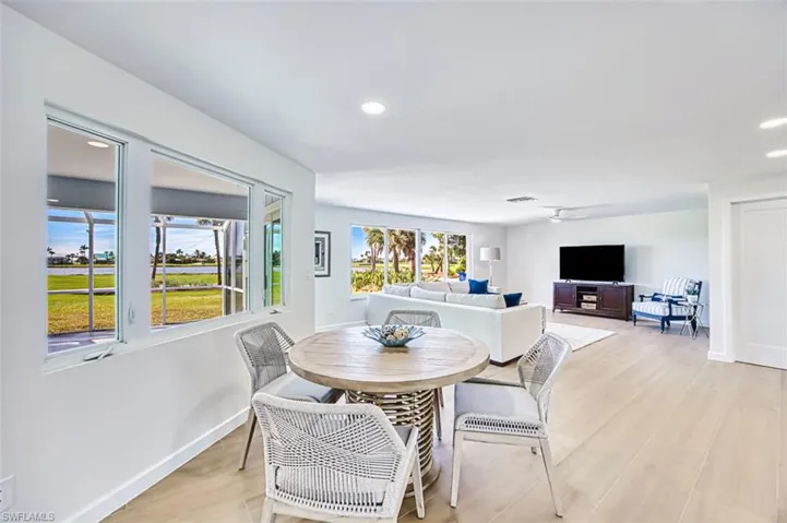 Dining area with view to living area