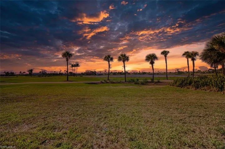 Yard at sunset