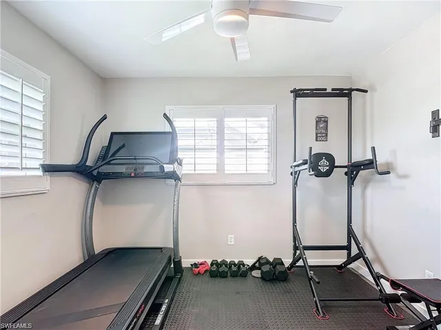 Workout room with baseboards