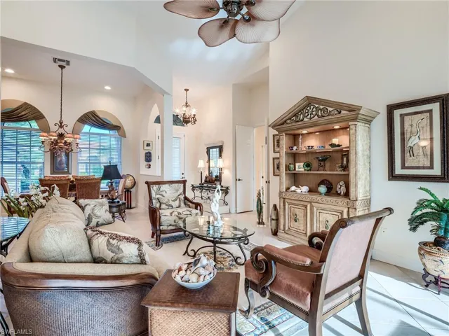 Living room view toward entry