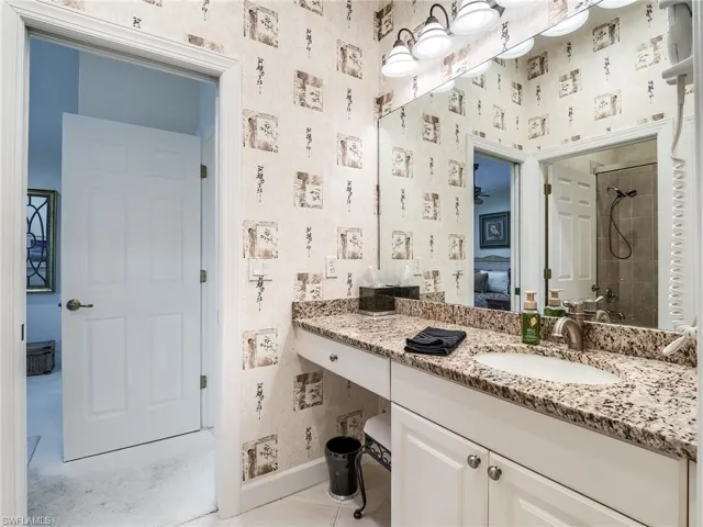 Guest bath with updated countertop