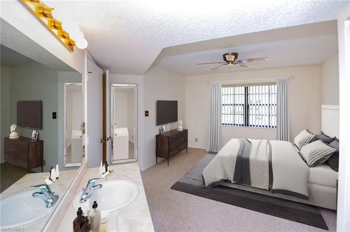 virtually staged master bedroom