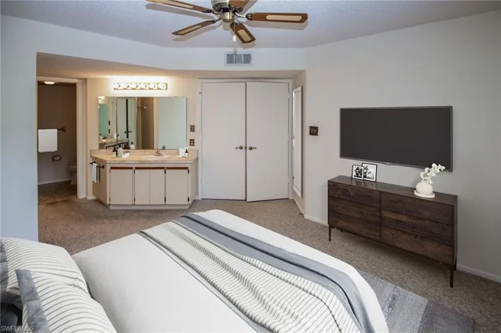 virtually staged master bedroom