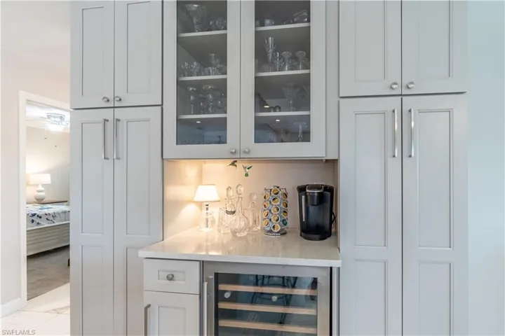 Bar with beverage cooler
