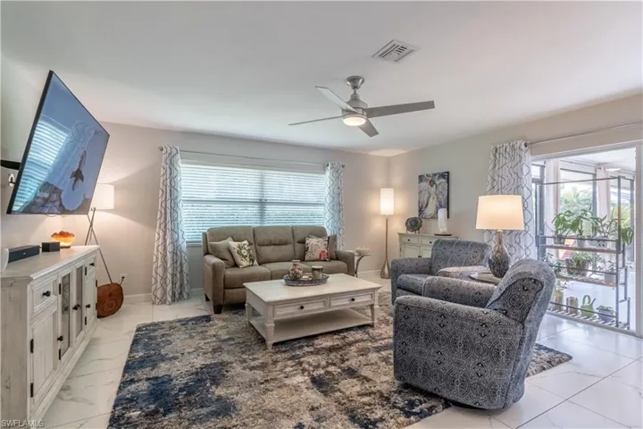 Living room with ceiling fan