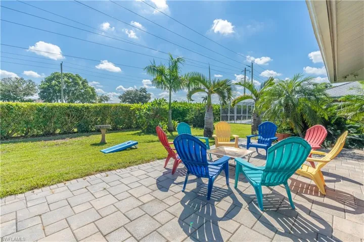 View of patio / terrace with a fire pit