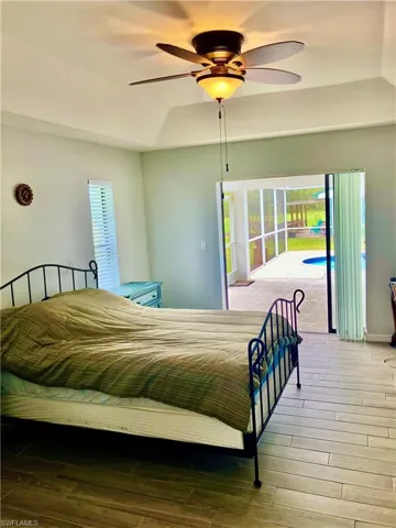 The master suite with direct access to the outdoor space