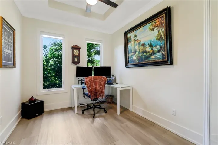 4th bedroom, custom trim and ceilings in every room.