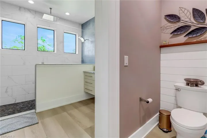 Master bathroom with his and her vanities.