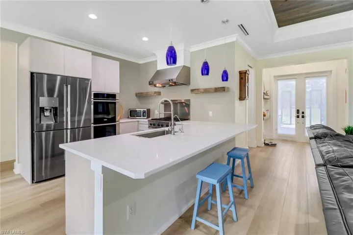 Gourmet chef's kitchen featuring a propane stove.