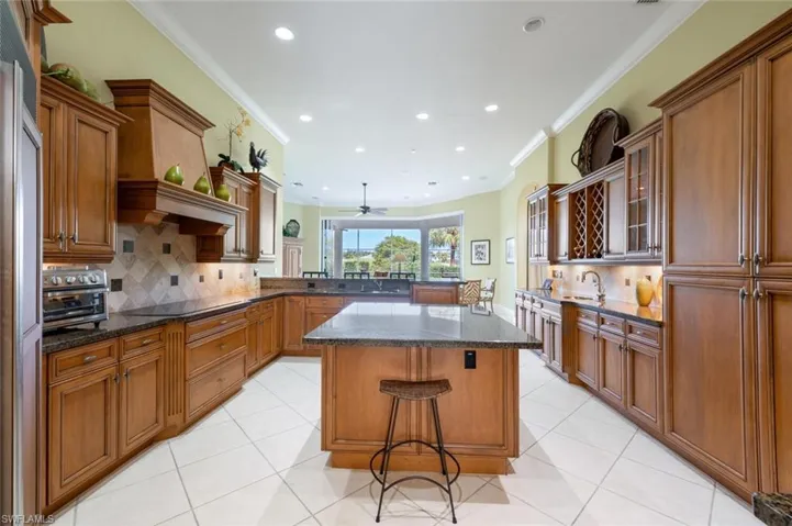 Plenty of storage space in the custom cabinets