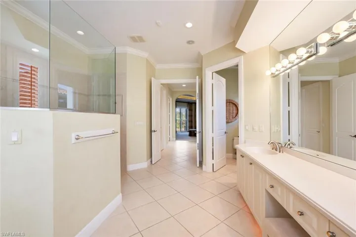 Walk in tile shower and separate water closet