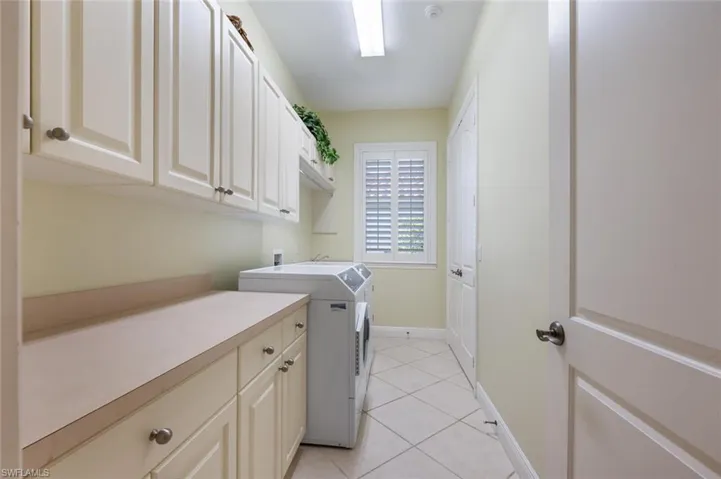 Laundry room with Cabinet Storage and Utility Closet