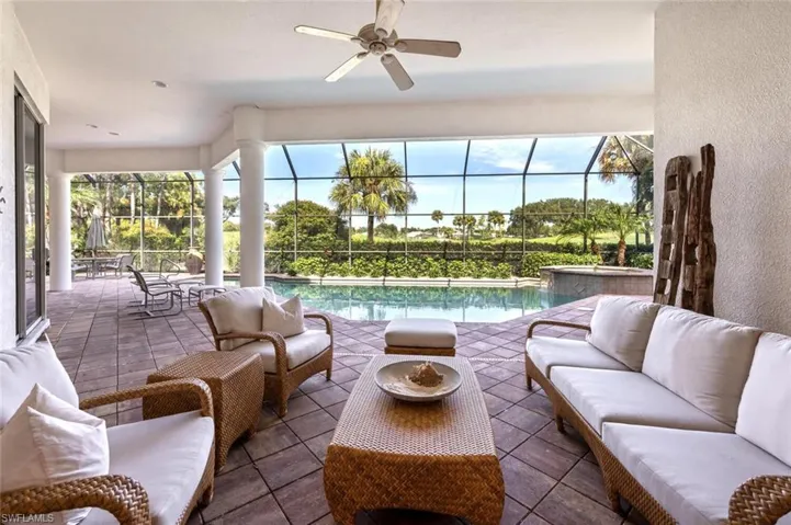 Lanai seating area with access to the game/living room