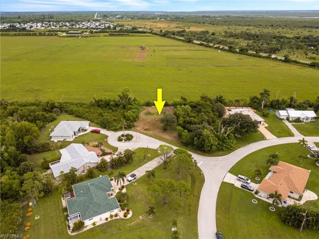 Aerial overview of property's location featuring rural landscape