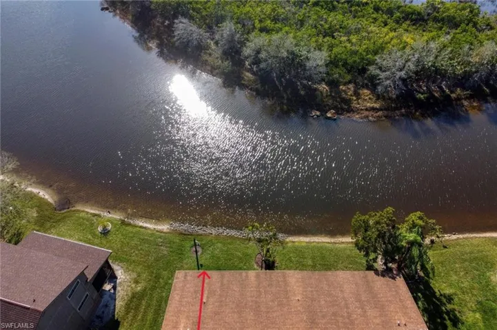 Lake behind house