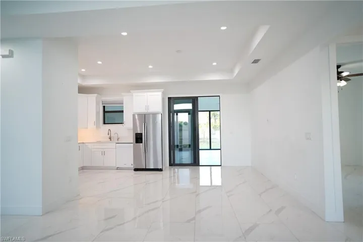 Dining room and kitchen