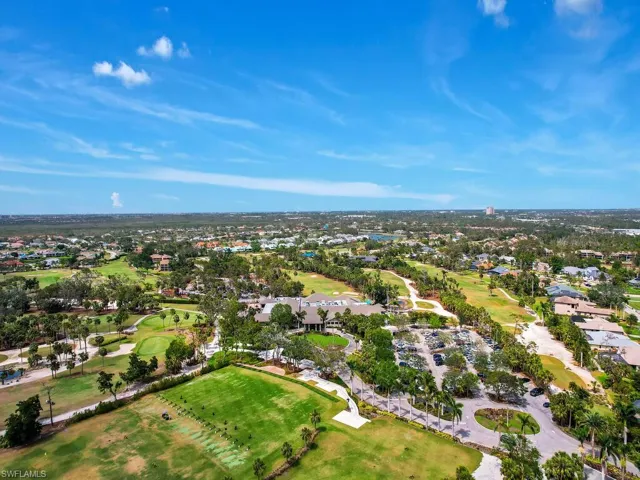 Drone / aerial view featuring a residential view and view of golf course