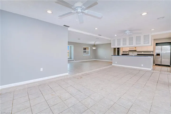 great room to kitchen