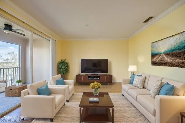 Virtually staged living room