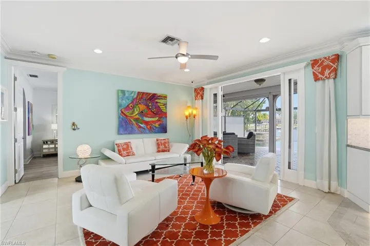 View of patio from living room
