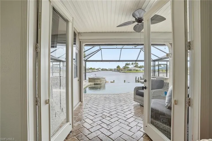 View of patio from primary bedroom